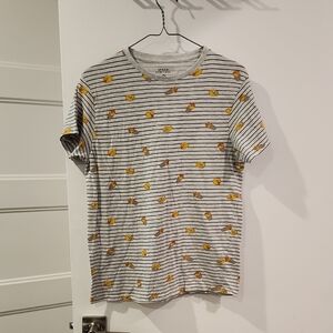 P2P 18.5" Urban Heritage Black and White Striped Tee with Yellow Accents